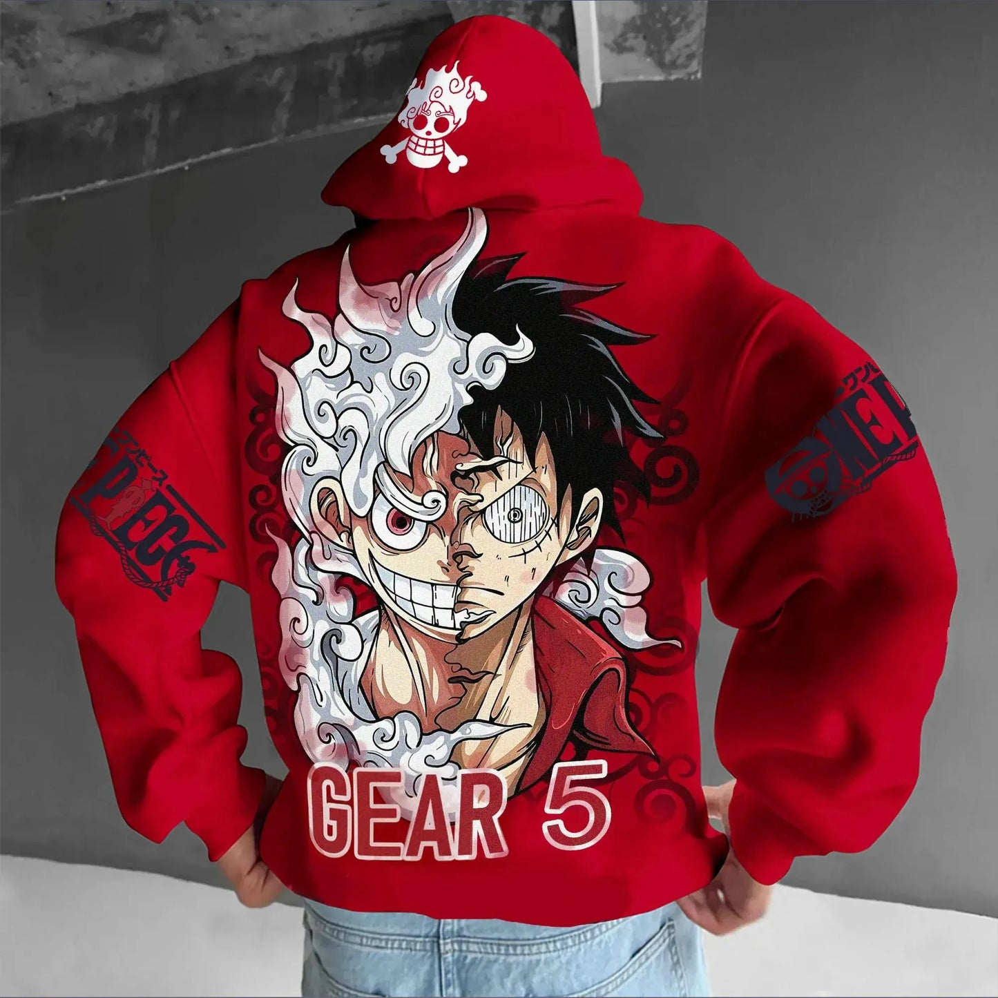One Piece Luffy Gear 5 Nika Hoodie – Anime Streetwear Pullover Sweatshirt for Men & Women