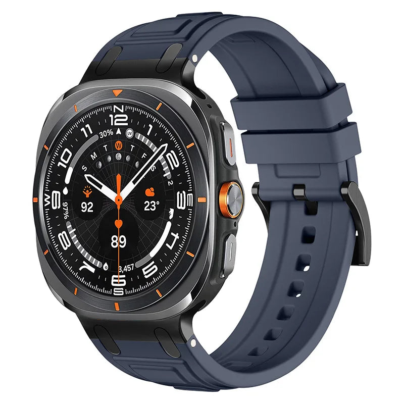 Soft Silicone Loop Strap for Samsung Galaxy Watch Ultra 47mm — Men’s Sports Band with No-Gap Curved End Bracelet