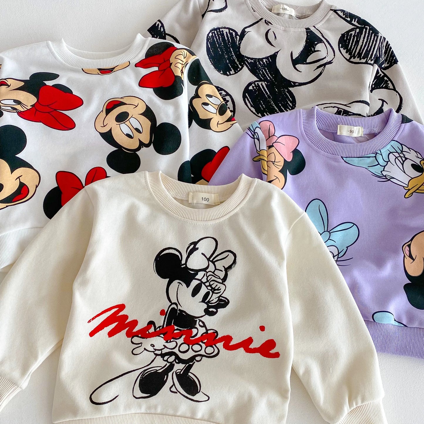 Disney Cartoon Sweatshirt Set – Autumn Long Sleeve Tops & Pants for Kids, Casual Outfit