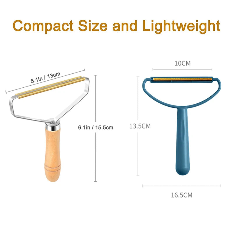 Portable Pet Hair Remover Brush: Lint Remover for Carpet, Wool Coat, Clothes - Manual Shaver Cleaning Tool with Removal Scraper