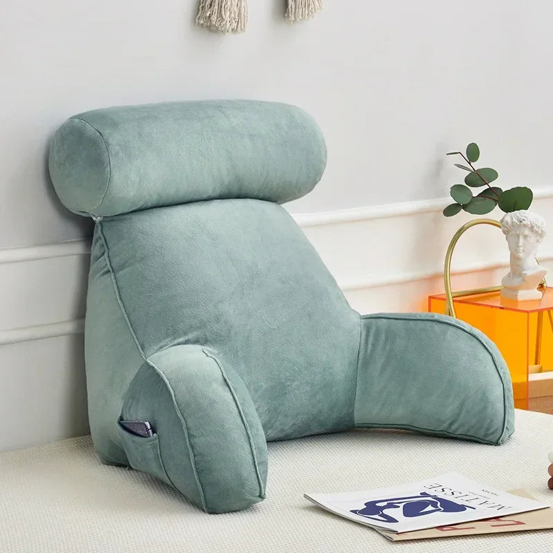 Ultra Soft Memory Foam Reading Pillow – Office & Sofa Back Cushion, Lumbar Support for Bedside & Backrest Relief