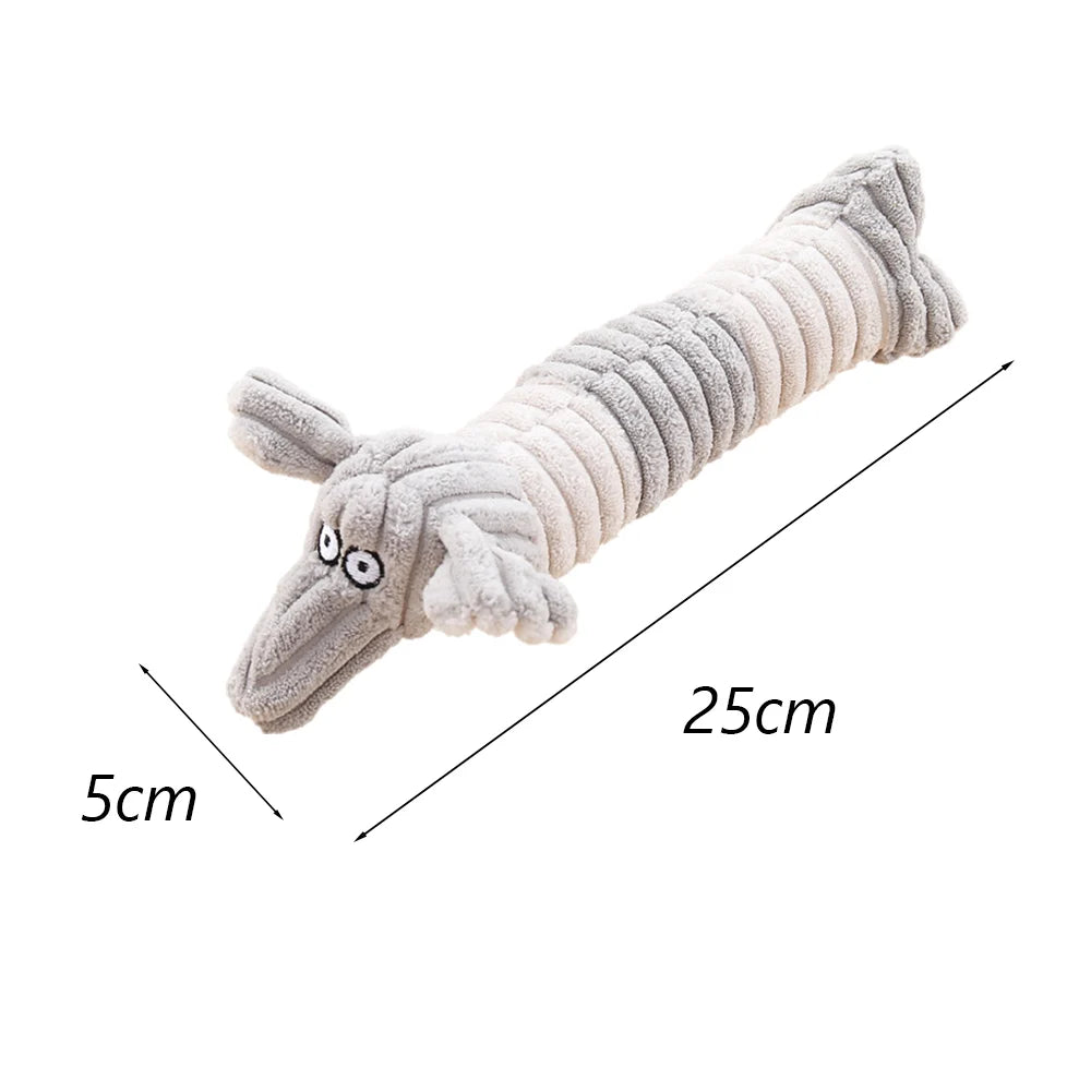 Plush Squeaky Dog Chew Toy - Interactive Teeth Cleaning Toy for Small & Medium Dogs