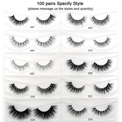 Visofree 3D Mink Eyelashes – 30/40/100 Pairs Handmade Full Strip Lashes with Tray, Cruelty-Free False Lashes for Makeup