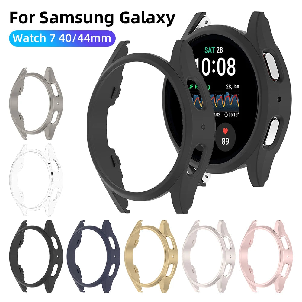 Samsung Galaxy Watch 7 Protective Case Cover – Shockproof Bumper Shell for 40mm/44mm Smartwatch Accessories Protector