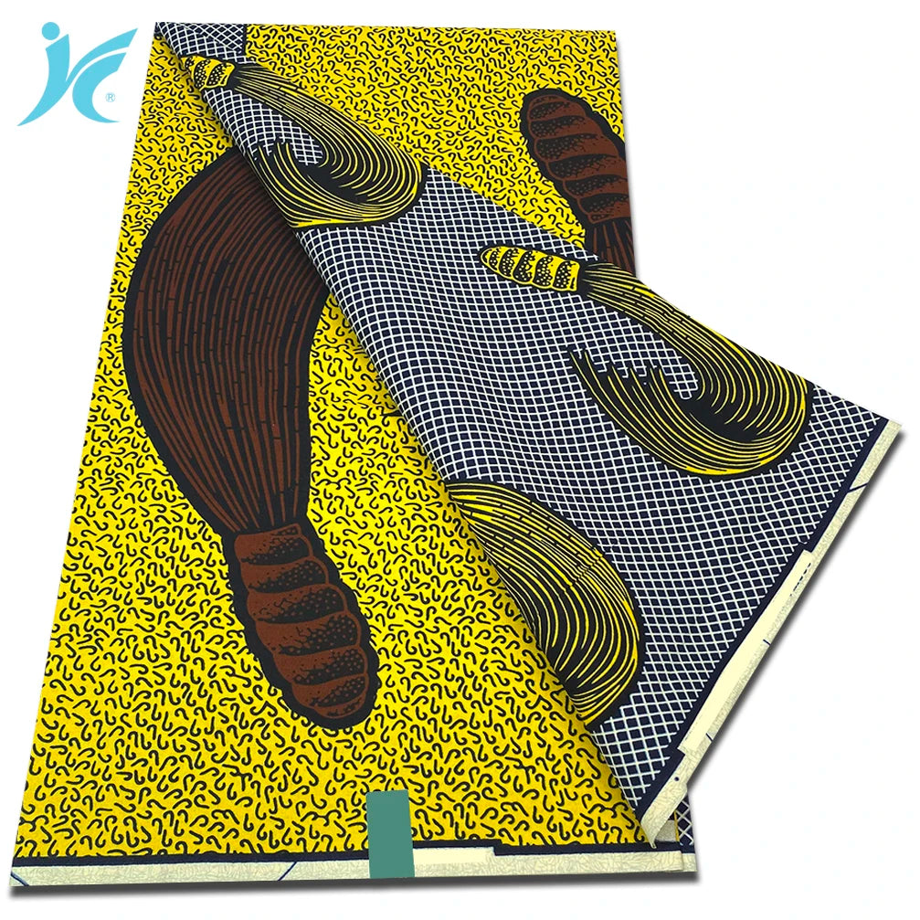 Classic African Wax Fabric - 100% Cotton Soft Ankara Pagne for Women's Dresses