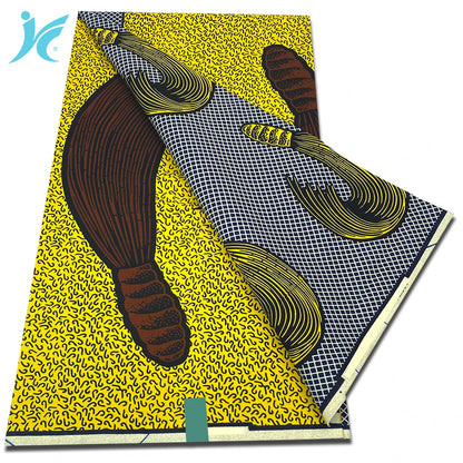 Classic African Wax Fabric - 100% Cotton Soft Ankara Pagne for Women's Dresses