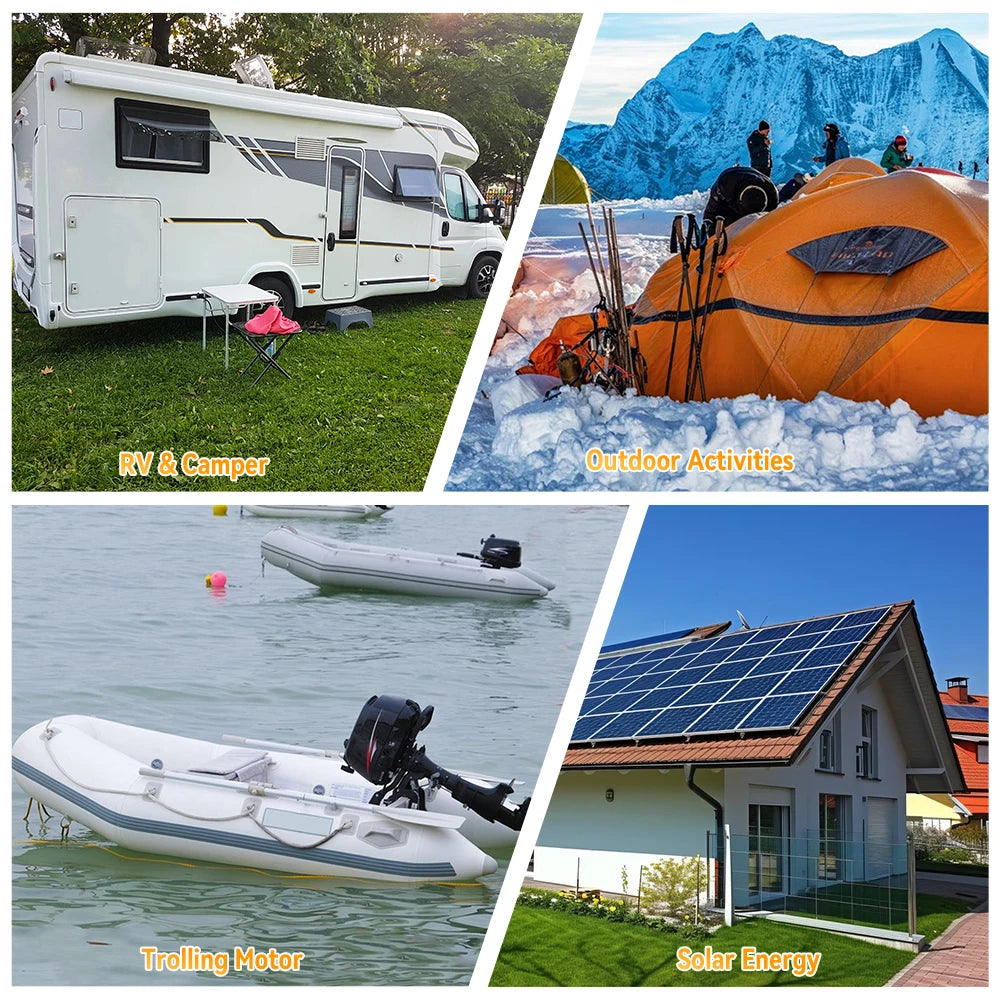 12V 100Ah LiFePO4 Battery Pack – 12.8V Lithium Iron Phosphate with 100A BMS for RV, Boat, Inverter, Solar & Wind Power Systems