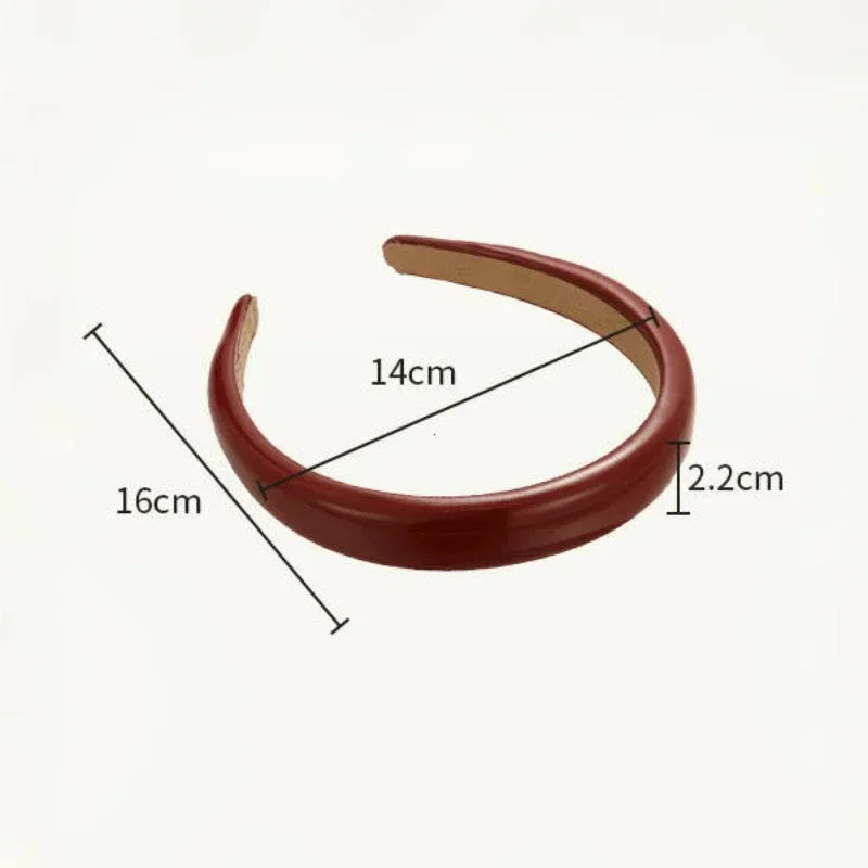Retro Red Leather Sponge Headband – Fashionable Hair Hoop for Women, Wash Face & Party Hair Accessories Gift