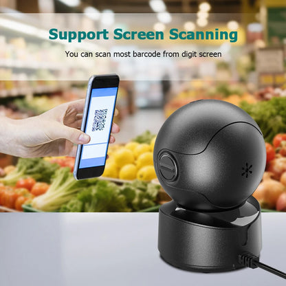 NETUM Desktop 2D QR Barcode Scanner – Hands-Free Omnidirectional USB Reader for 1D/2D & Screen Barcode Scanning (A5 Size)