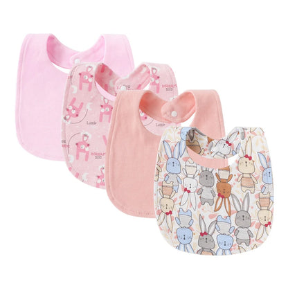 4Pcs Baby Bibs – Cotton Newborn Bibs for Girls & Boys, Infant Accessories, Toddler Saliva Towels for Baby Care