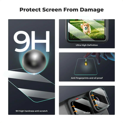 1-9PCS HD Tempered Glass Screen Protector Set – Front & Back Lens Protective Film for GoPro Hero 9-13 Black Cameras