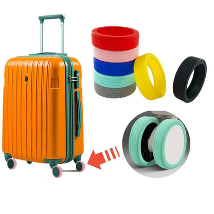 4/8PCS Travel Luggage Wheel Protectors — Noise-Reducing Caster Covers for Suitcase Trolley Boxes