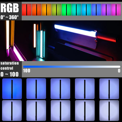 LUXCEO P520 RGB LED Video Light Stick 2500K-6500K Handheld Photography Studio Lamp Portable Camera Light for TikTok & Vlogging