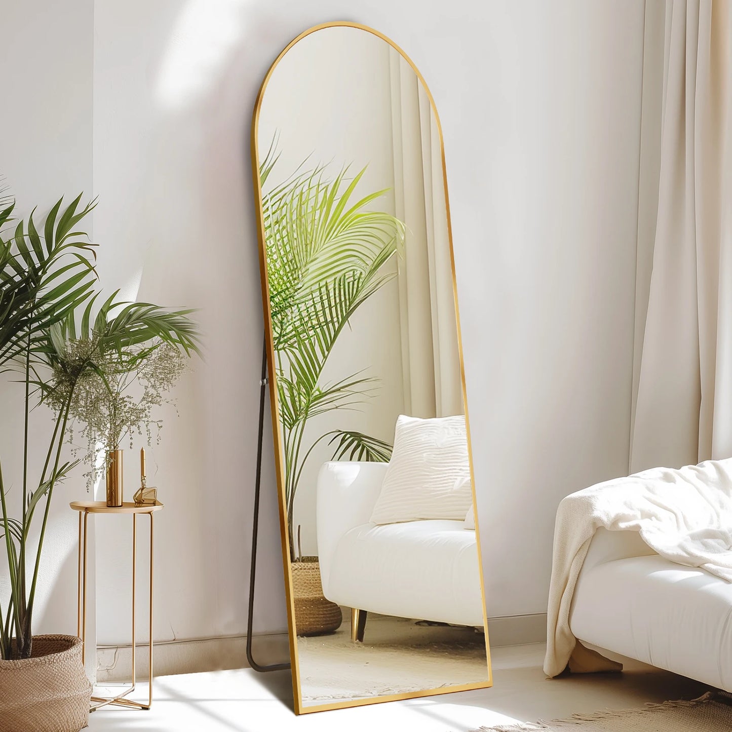 Full Body Wall Mirror 59"x16" – Standing or Wall-Mounted with Aluminum Alloy Frame for Bathroom & Bedroom