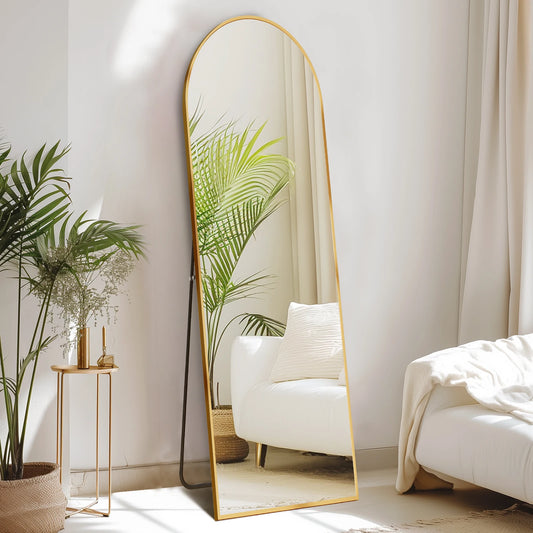Full Body Wall Mirror 59"x16" – Standing or Wall-Mounted with Aluminum Alloy Frame for Bathroom & Bedroom