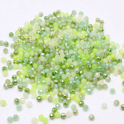 Mixed Color Crystal Glass Beads - 4mm Faceted Rondelle Spacer Beads for DIY Bracelet & Jewelry Making Crafts