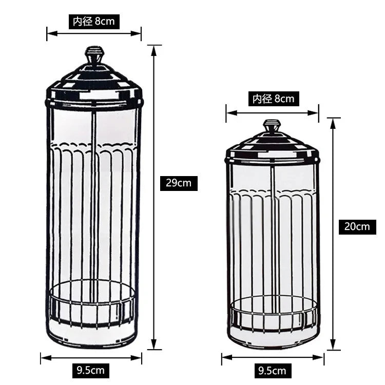 Beauty Hair Sponge Stainless Steel Glass Disinfection Jar — Filtered Sterilization Container for Salon Tools