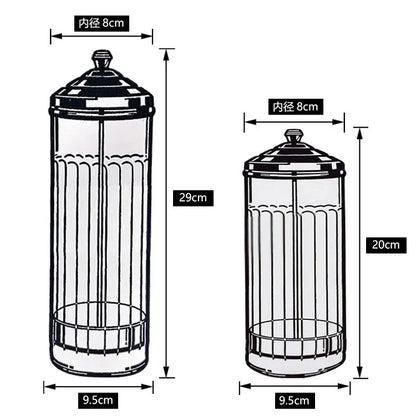 Beauty Hair Sponge Stainless Steel Glass Disinfection Jar — Filtered Sterilization Container for Salon Tools