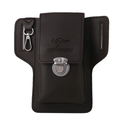 Phone Belt Bag for Men – High-Quality PU Leather Cell Phone Loop Holster Pouch Wallet | Multifunctional Phone Case