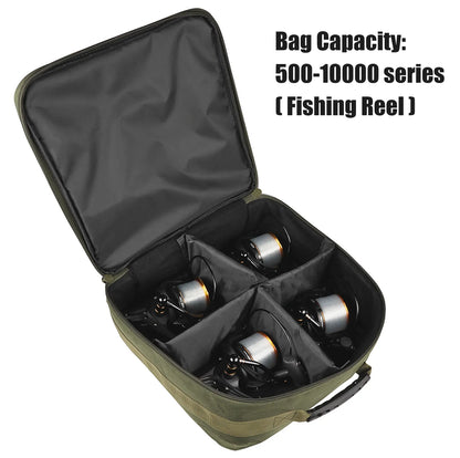 Fishing Reel Storage Bag | Oxford Cloth Carrying Case for 500-10000 Series Spinning Reels | Lure Gear Organizer