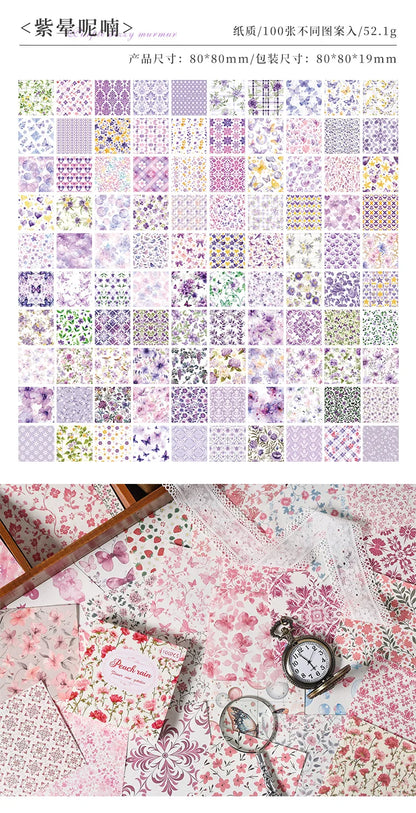 100 Pcs Vintage Multi-Style Writing Paper - Retro Stationery for Scrapbooking, Junk Journals & DIY Crafts