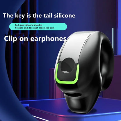 Wireless Bluetooth Earphone Clip – Bone Conduction TWS Headset with Mic, Sport Noise-Canceling High-Quality Auriculares