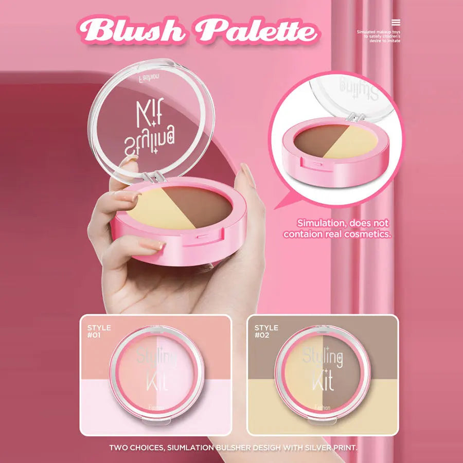 Pretend Makeup Playset, 10 Piece Non-Toxic Toy Cosmetics Set with Eyeshadow Palette, Lipstick, and Applicators (Not Real Makeup)