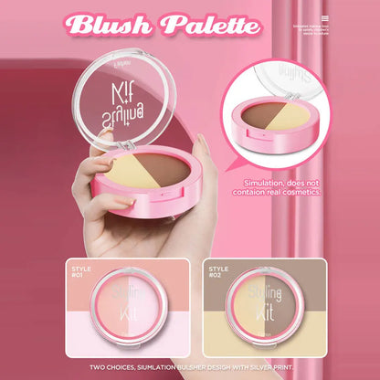 Pretend Makeup Playset, 10 Piece Non-Toxic Toy Cosmetics Set with Eyeshadow Palette, Lipstick, and Applicators (Not Real Makeup)