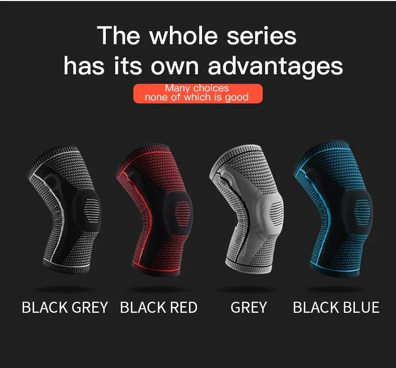 Silicone Knee Pads Strap – Patella & Meniscus Support Compression Brace for Running and Sports