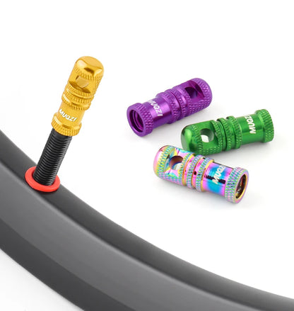 MUQZI 2/4PCS Presta Valve Caps with Core Remover — MTB Tubeless Tire Valve Stem Accessories