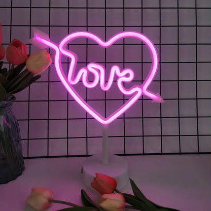 Countertop Decorative Neon Sign – USB or Battery-Powered Night Light for Holiday, Party, Kitchen & Home Decor