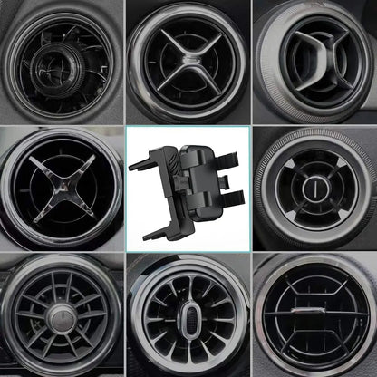 Round Air Vent Car Phone Holder - One-Handed Circular Vent Mount with Scratch Protection Design