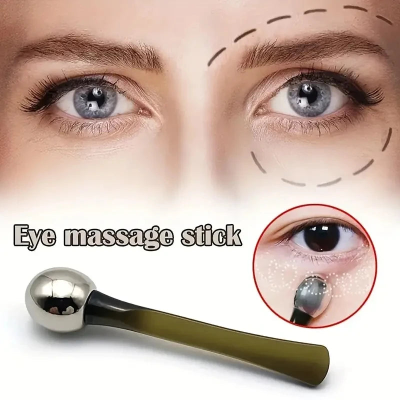 Gold Eye Roller Massage Stick - Eye Cream Applicator & Facial Skincare Spatula for Wrinkle Care