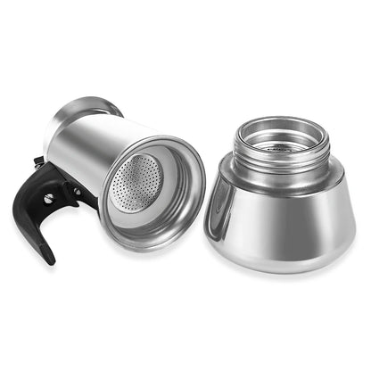 2/4/6/9 Cup Stainless Steel Moka Coffee Maker — Stovetop Espresso, Mocha & Latte Pot for Kitchen WF1111