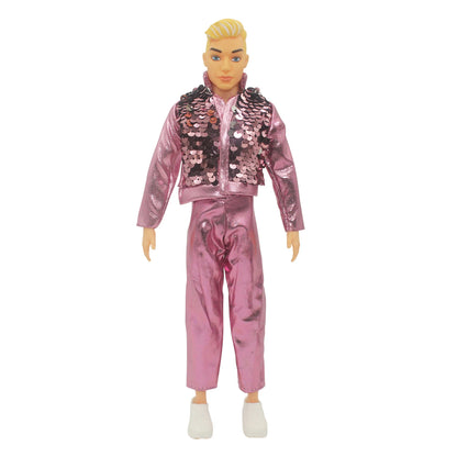 1/6 Boyfriend Doll Clothes Set — High-Quality Sparkling Top & Pants with Wool Hat for Ken Dolls