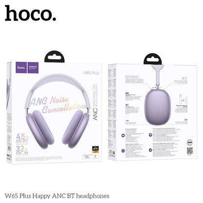 HOCO W65 Plus ANC Bluetooth Headphones – Over-Ear Wireless HiFi Sport Headset with Noise Reduction & Control Button