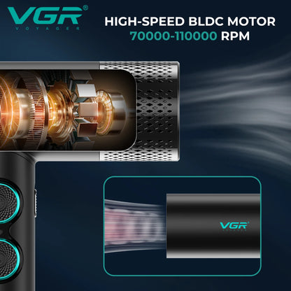 VGR Professional Hair Dryer V-401 — Hot & Cold Adjustment with Brushless Motor 110000 RPM