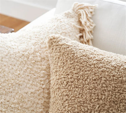 Plush Decorative Throw Pillow Cover 45x45cm – Soft Sofa Cushion Case for Living Room Home Décor Pillowcase