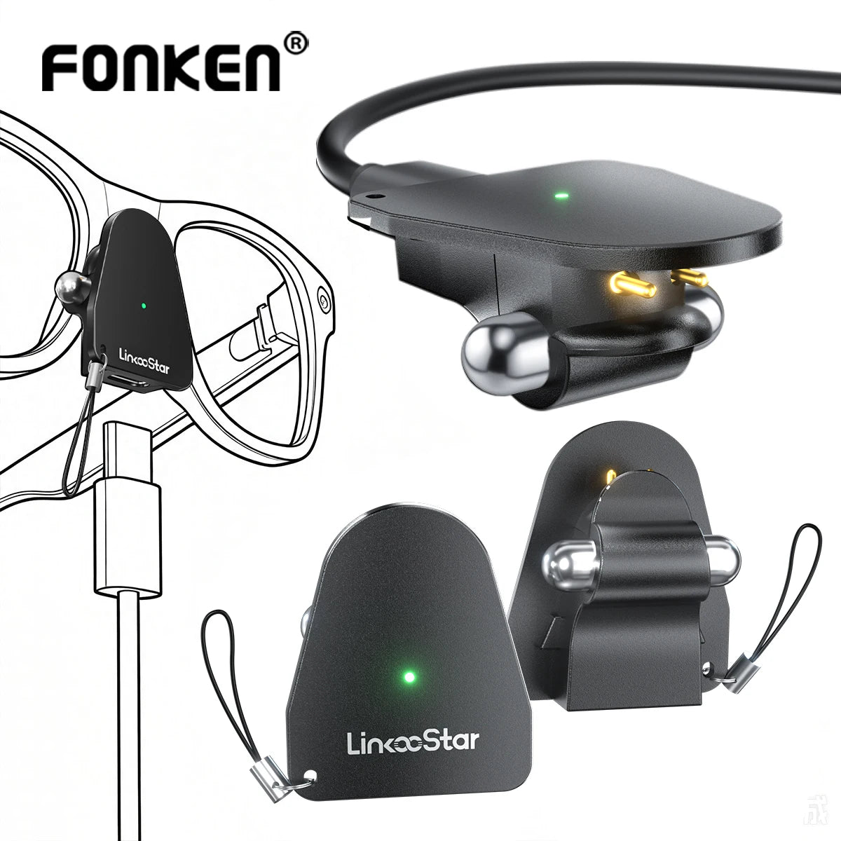 USB-C Charging Adapter for Ray-Ban Meta Smart Glasses Gen 1 & 2 - Charger Connector for Wayfarer, Headliner, Skyler and Oakley Glasses