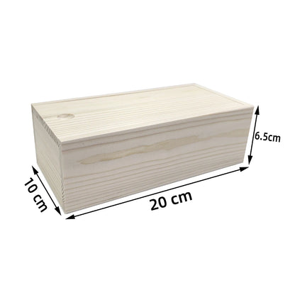 Pine Wooden Pull-Out Storage Box – Sliding Cover Jewelry Organizer, Log Drawer DIY Wooden Case
