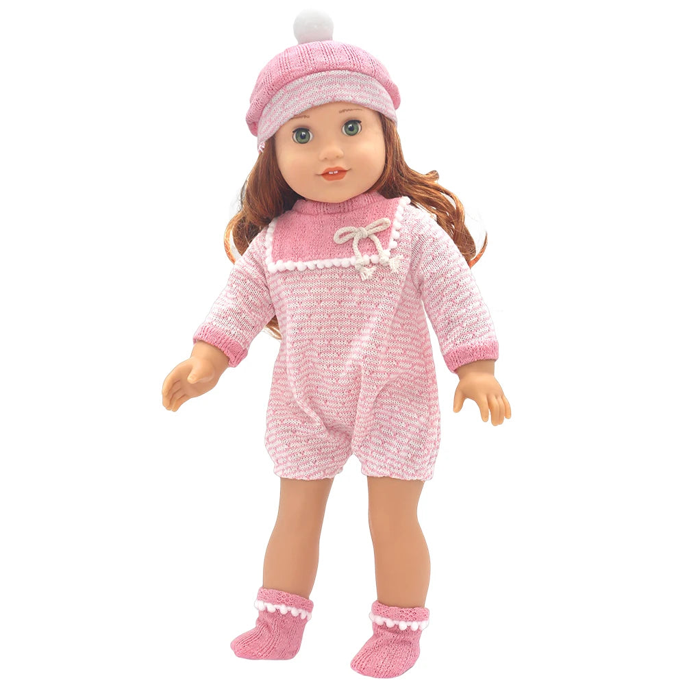 Baby Born Doll Clothes Set – Cute Jumpers, Rompers & Shoes for 13-18 Inch Newborn Dolls, Festival & Birthday Gift