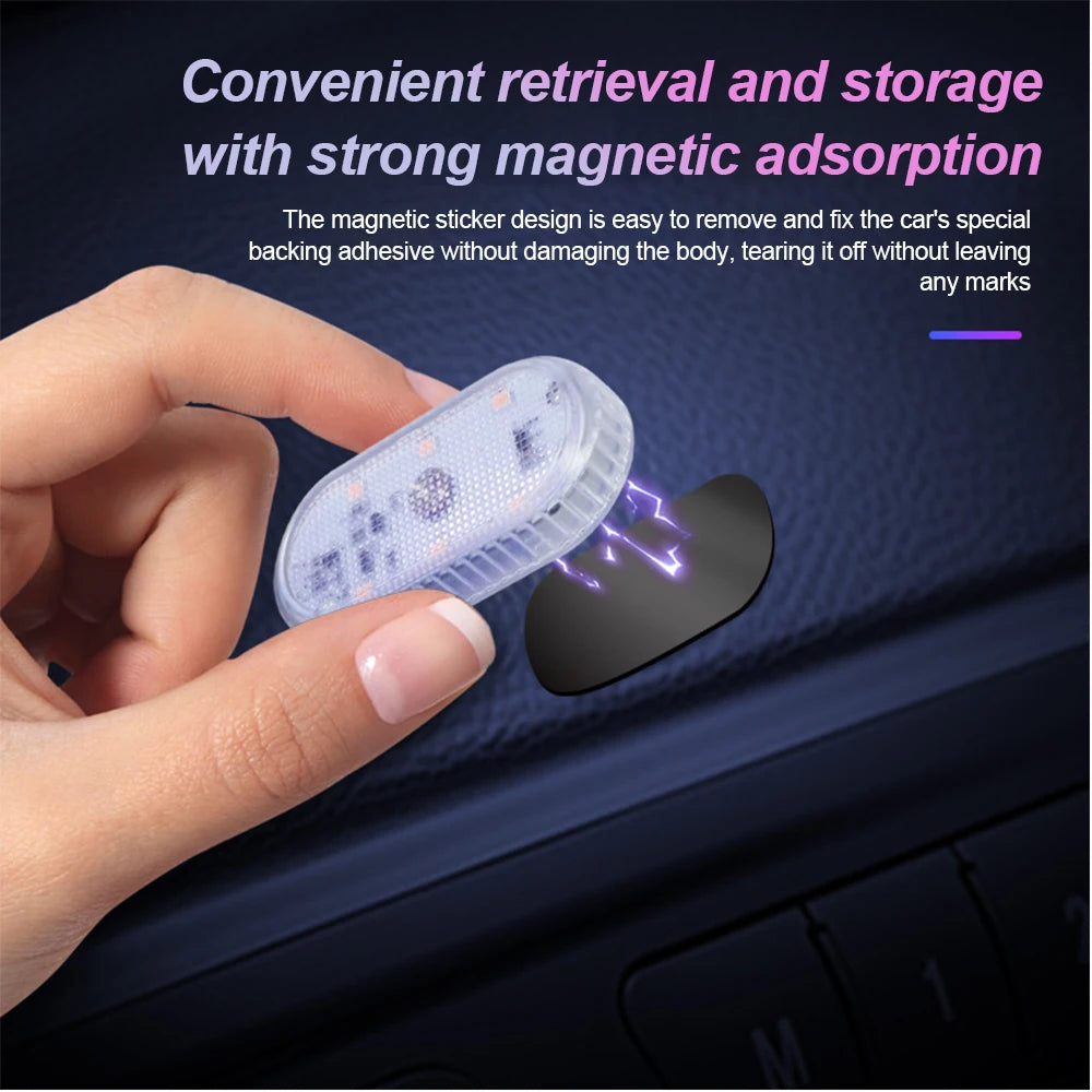 Multicolor Wireless LED Car Interior Light - USB Rechargeable Touch Sensor Roof and Reading Lamp