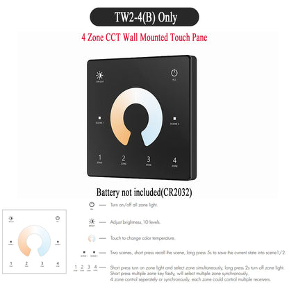 CENFAYA ZigBee & RF 2CH LED Controller - Smart DC 12V/24V Dimmer for CCT LED Strips with Remote Control
