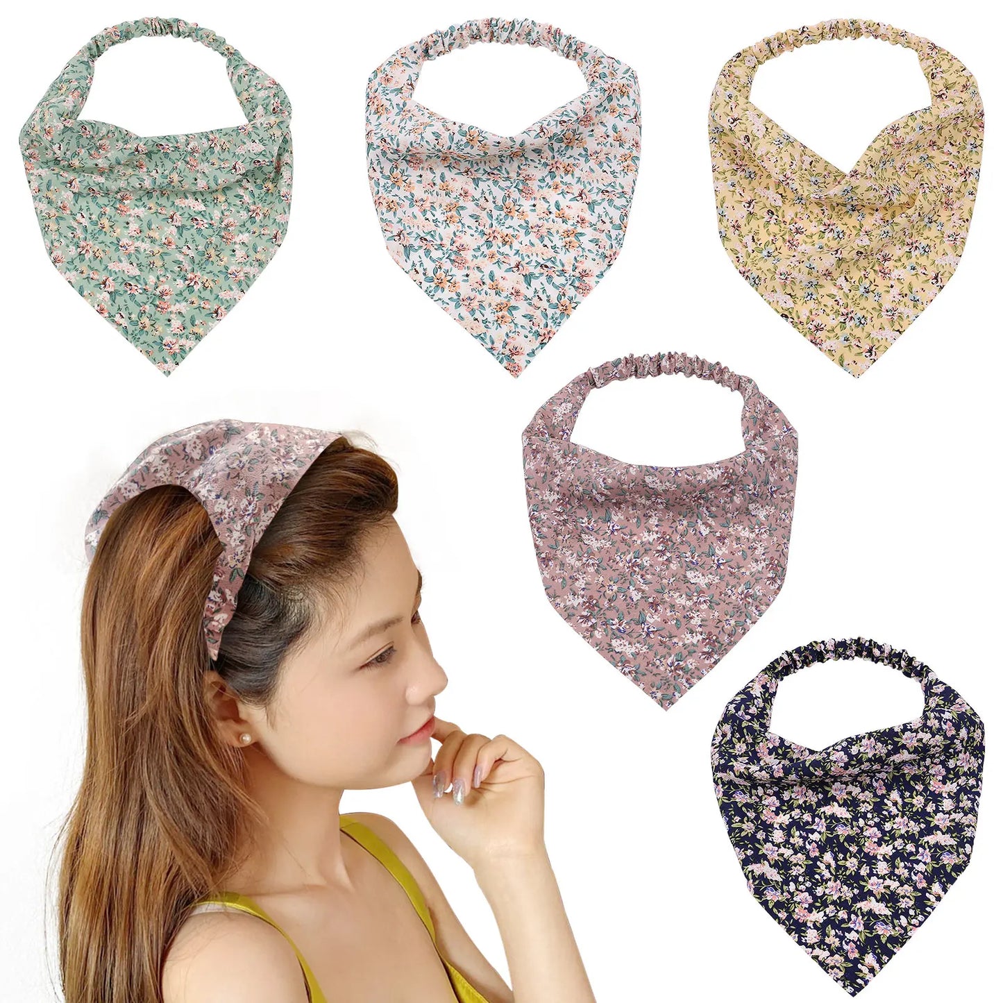 Vintage Boho Suede Headbands for Women – Soft Solid Print Cross Knot Elastic Hairbands & Bandanas for Girls