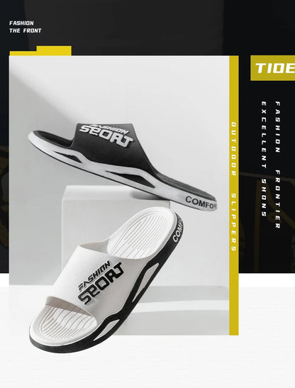 2025 Men’s Summer Slippers – Soft PVC Outdoor Sports Sandals, Thick Anti-Slip Cool Beach & Home Slides