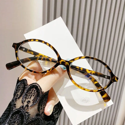Y2K Retro Oval Frame Glasses for Women - Sweet & Cool Eyewear, Anti-Blue Light Reading & Computer Glasses