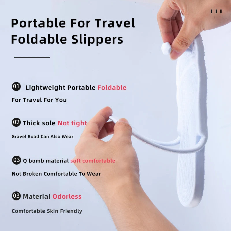Portable Folding Travel Slippers – Non-Slip Beach & Hotel Flip-Flops for Couples