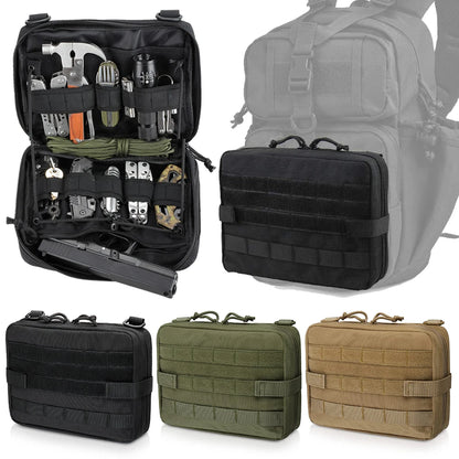 Tactical MOLLE Utility Admin Pouch – EDC Medical Gear Organizer Bag Attachment for Backpack, Hunting & Outdoor Use