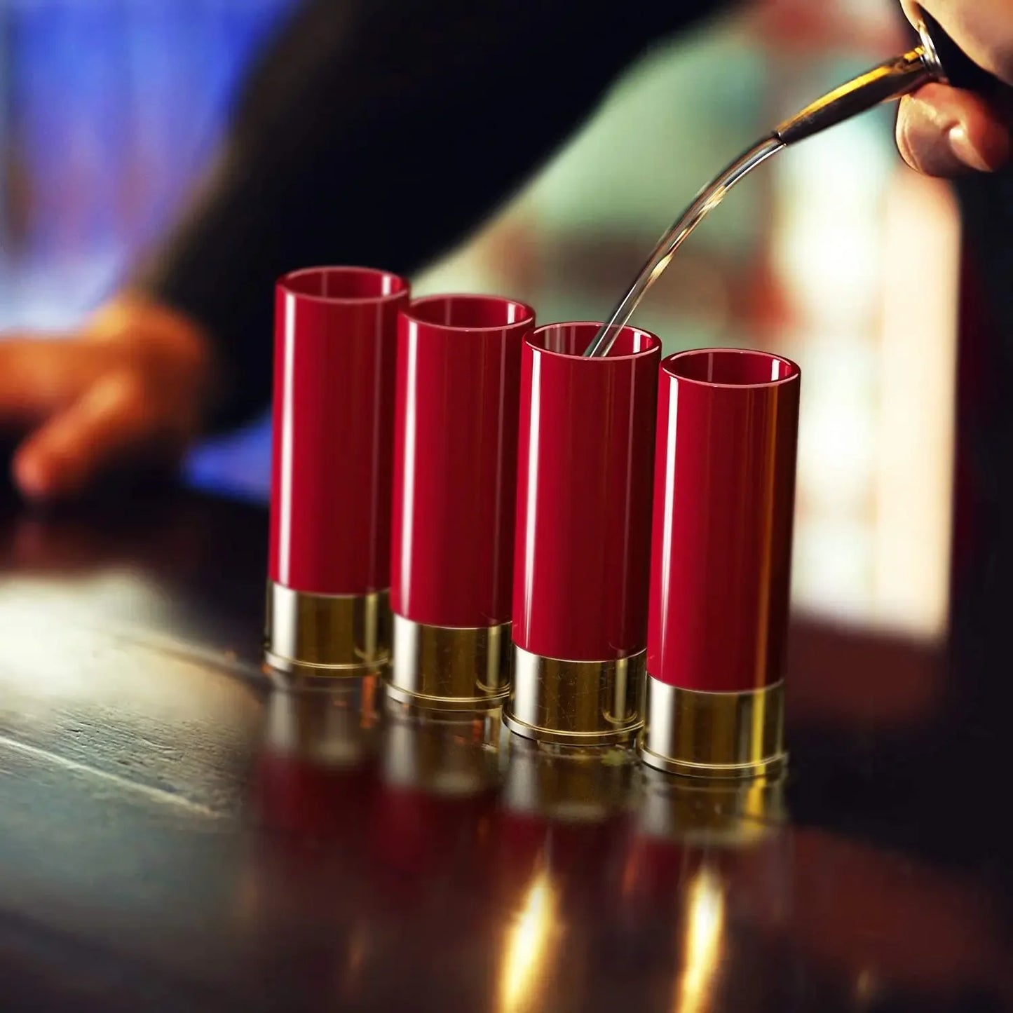 4PCS/Set Shotgun Bullet Shape Shot Glasses: Creative High-Quality Plastic Drinking Cups - Party Drinkware Gift (36ML)