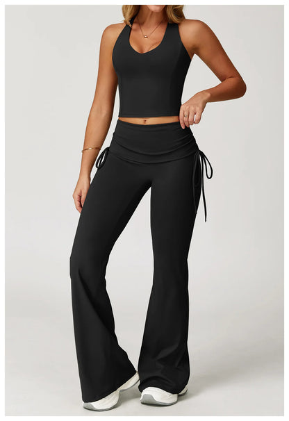 Women’s 2-Piece Tracksuit Yoga Set – High Waist Leggings & Sports Bra for Gym, Fitness & Athletic Wear